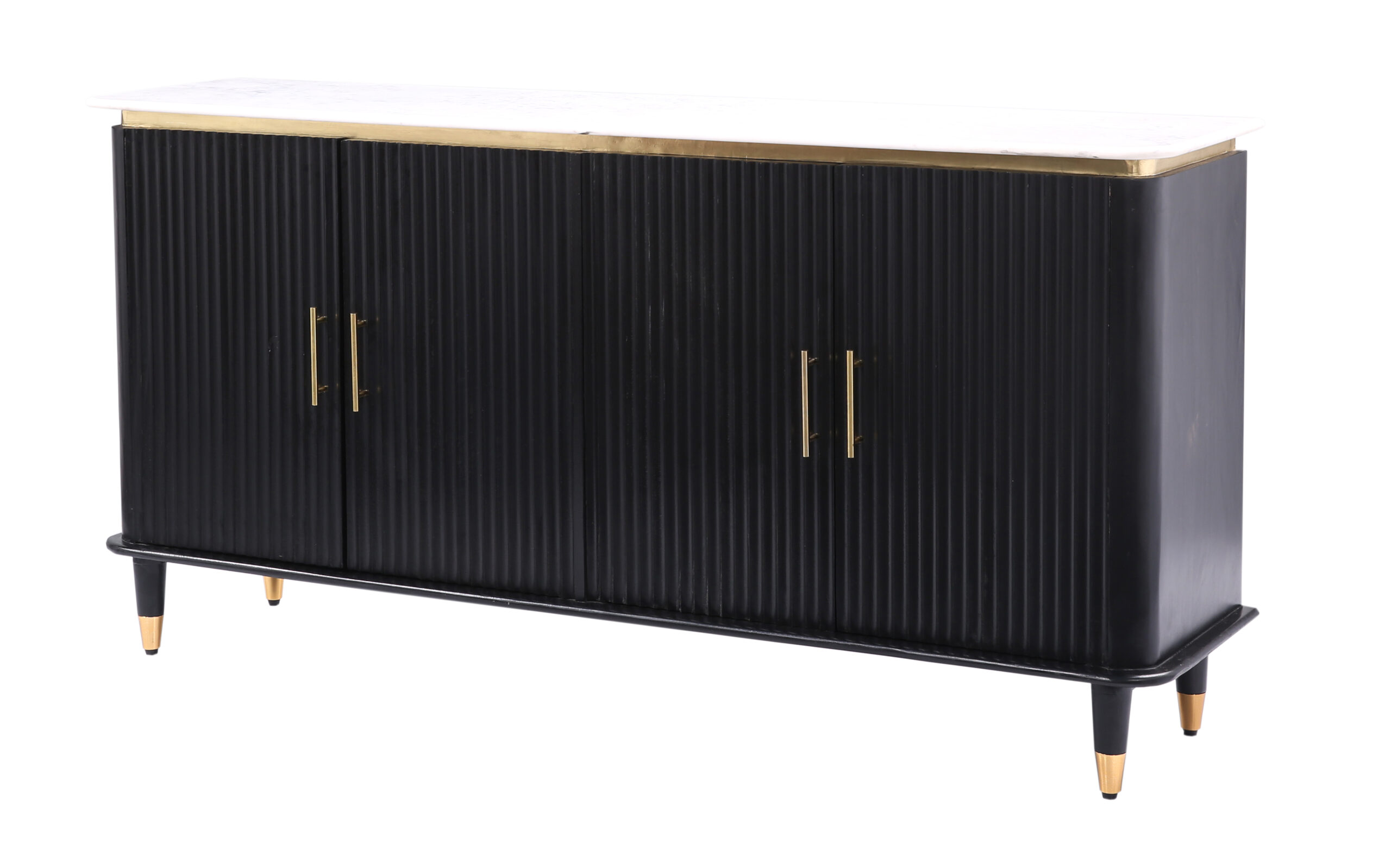 Marble Top Black Sideboard